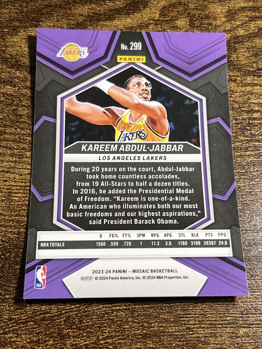 KAREEM ABDUL-JABBAR 2023-24 Panini Mosaic NBA Greats #299 Lakers