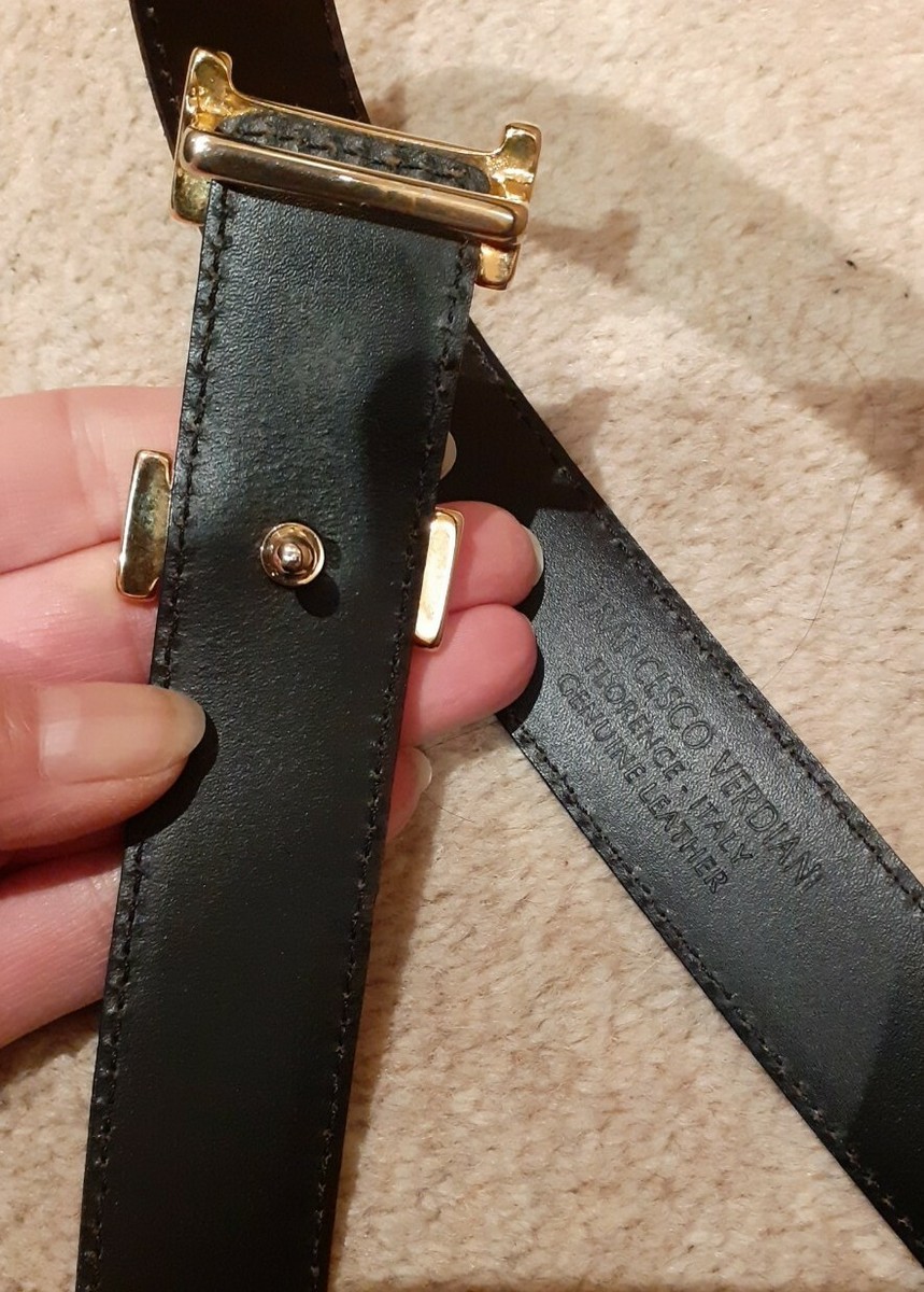 Fransesco Verdiani Black Leather Belt Gold Buckle The Honored Society-II | The New Yorker main image 4