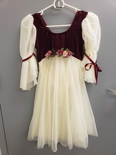 Curtain Call lyrical Ballet Costume burgundy velvet and cream chiffon