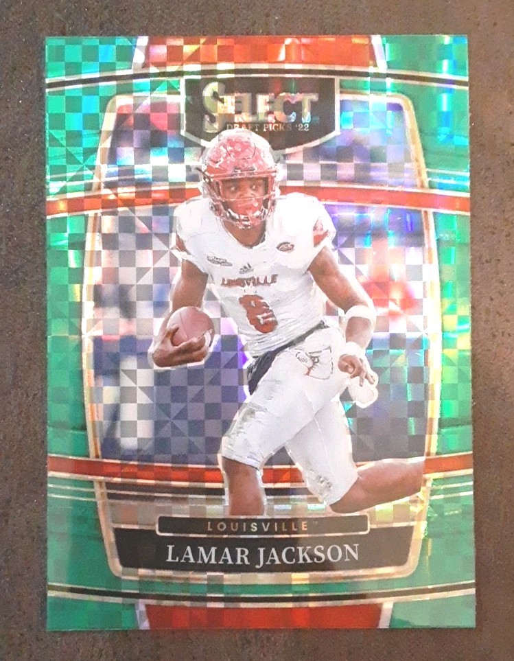 LAMAR JACKSON 2022 Panini Select DP #44 Green Checkerboard Prizm Ravens 