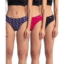 Jockey 1410 Women's Medium Coverage Super Cotton Mid Waist Bikini Pack of 3