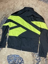 Reebok Men's Identity Vector Zip-Front Track Jacket Black/yellow Medium NWT