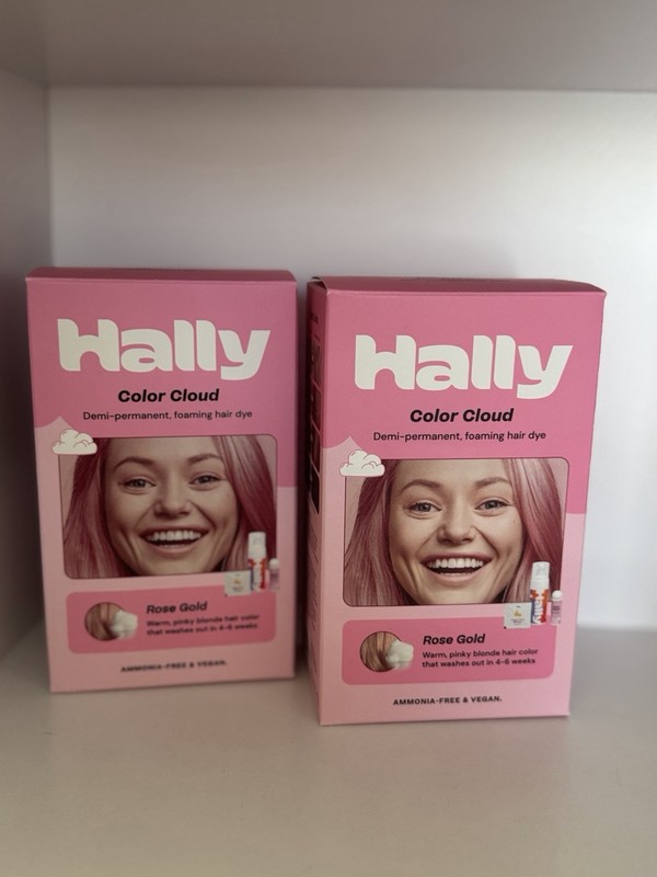 2xHally Hair Color Cloud Hair Dye (Rose Gold)  Demi Permanent Foam Hair Color