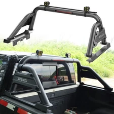 Roll Sport Bar Chase Rack Truck Bed w/ 2X LED Lights For Silverado Sierra 1500