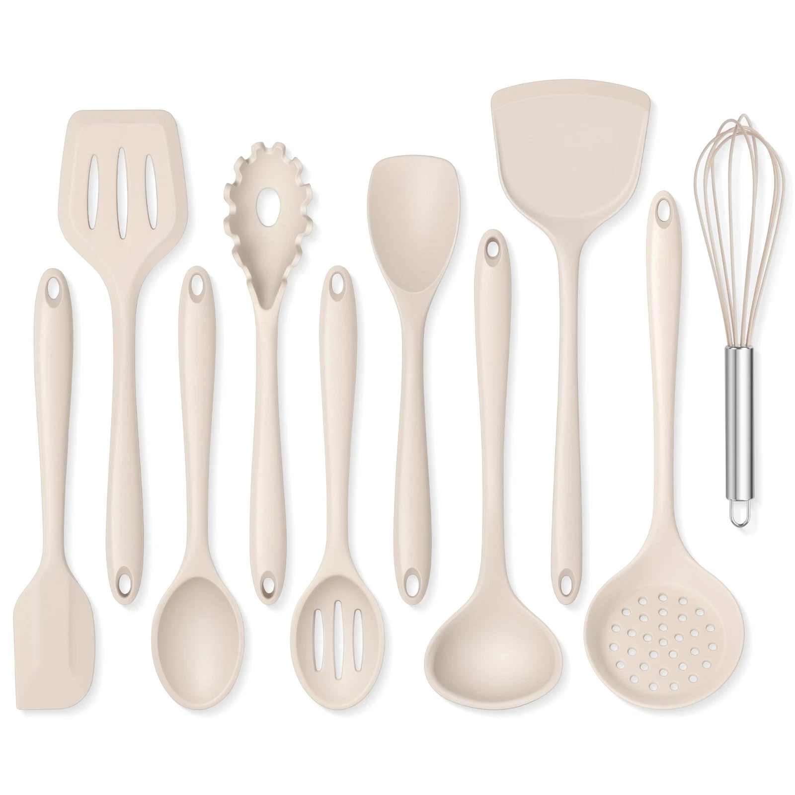 Silicone Cooking Utensils Set of 10, Kitchen Utensils for Nonstick Cookware, ...