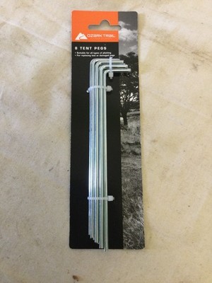 8er Set Zeltheringe aus Metall von Ozark Trail neu im Paket