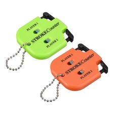 2Pcs Golf Score Indicator 2 Player Stroke Counter Clicker Orange/Green