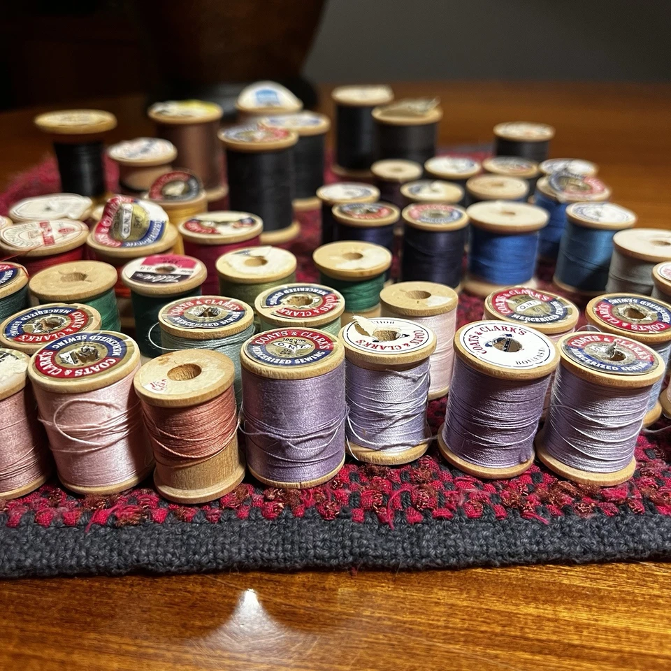 Lot Of 56 Wood Spools Of Thread | Variety Of Brands | Most Are Cotton - Image 3 of 4