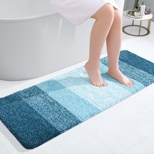 OLANLY Bathroom Runner Rugs Mat 47x17, Extra Soft 47" X 17", Peacock Blue