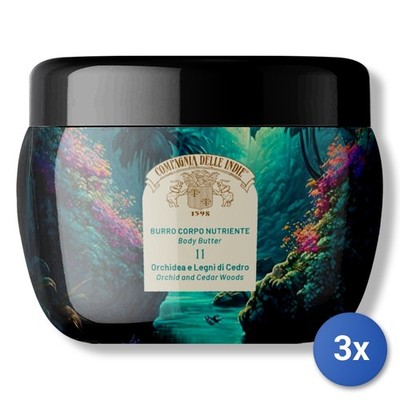 3x Compagnia Delle Indie Body Butter 250 ml. 11 Orchidee/Zeder