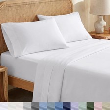 California Design Den King Size Sheets Set - Soft 100 Organic Cotton Crisp
