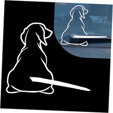 Cute Dog Wagging Tail Car Rear Wiper Windshield Decal, Waterproof 1 PC White a