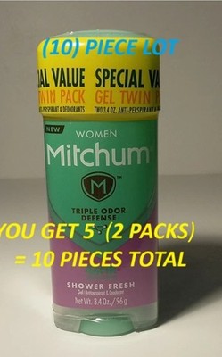 *10 PC Lot* MITCHUM Women SHOWER FRESH 48HR Gel DEODORANT 3.4oz *NEW & SEALED