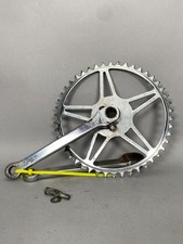 Cottered Crankset 170mm 46 Tooth Single Speed Steel Silver 5-spoke Fair Cottered Crankset 170mm 46 Tooth Single Speed Steel Silver 5-spoke Fair