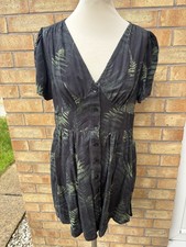 Disturbia Fernery Button Up Corset Mini Dress Size Uk 12 Gothic Punk
