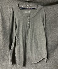 Eddie Bauer Women  s Sleepwear Long Sleeve Gray Shirt Size Large