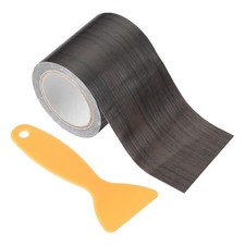 2.2"x30" Self-Adhesive Wood Grain Repair Tape with Scraper Black Wood Grain