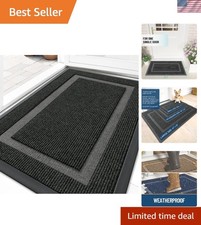 Sturdy 29.5x17 Black Doormat - Fade Resistant, Easy to Clean for Home Entrances