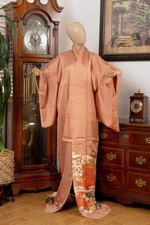 DEAR VANILLA JAPANESE SILK TOMESODE KIMONO WOMEN'S AUTHENTIC JAPAN MADE VINTAGE