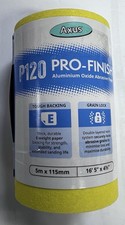 Sand Paper 120 Grit 5M x 115mm Aluminium Oxide Pro Finish Roll