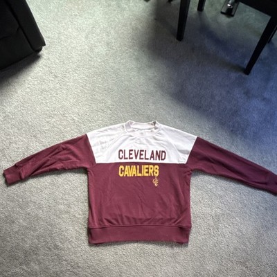 NBA by Sideline Apparel Cleveland Cavaliers Sweatshirt XL White Maroon Yellow