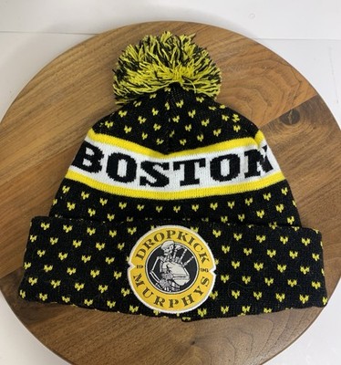 Dropkick Murphys Beanie Boston Black Yellow Pom Pom Patch