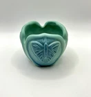 Vintage Van Briggle Pottery Butterfly Tulip Vase Matte Ming Turquoise Luna Moth