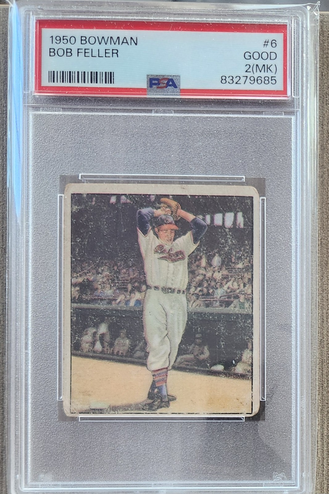 1950 Bowman - Bob Feller #6 PSA graded 2 hof