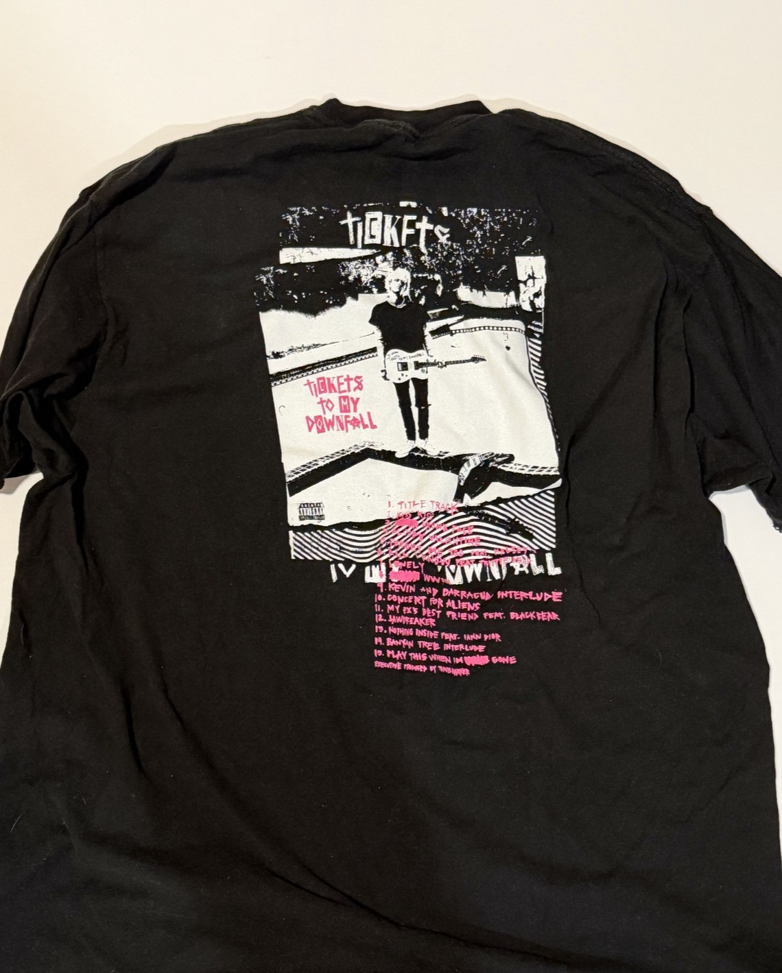 Machine Gun Kelly Tickets To My Downfall T Shirt Black Graphic Band Tee Mens 2XL
