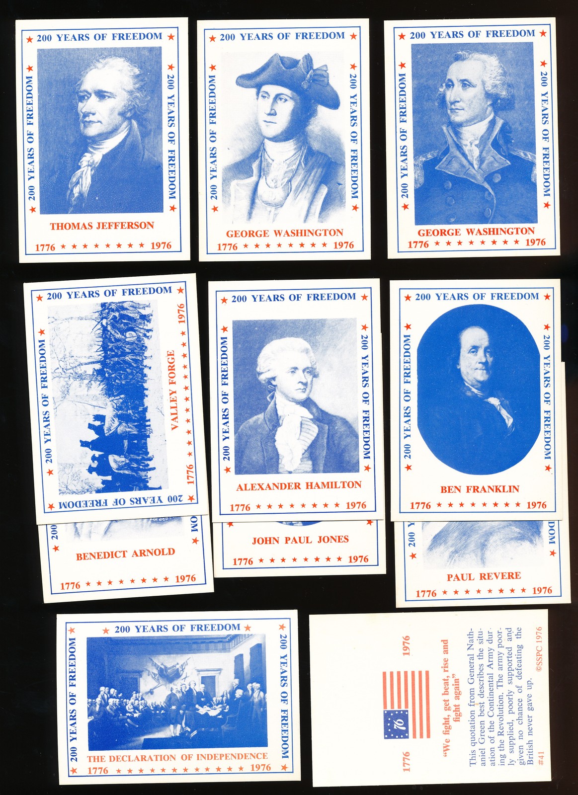 1976 SSPC Bicentennial 200 Years of Freedom complete set (45) George Washington
