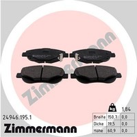 Zimmermann Bremsbelagsatz Scheibenbremse 24946.195.1 FüR Toyota Avensis Verso