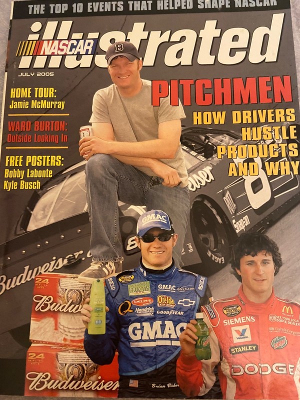 Nascar Illustrated July 2005 Dale Earnhardt Jr  Kyle Busch Poster