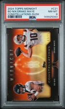 2024 TOPPS MIDNIGHT CONSTELLATIONS DUSK #C21 BO NIX/DRAKE MAYE 63/75 PSA 8