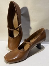 Naturalizer Tan Leather Mary Jane Shoes 8 1/2.   SH55
