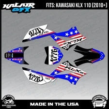 Graphics Kit for Kawasaki KLX110 KLX110R/RL (2010-2024) USA Series - Red