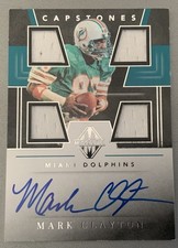 2019 MAJESTIV FOOTBALL MARK CLAYTON CAPSTONES AUTO QUAD JERSEY 2/35 NM 