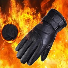Mens Leather Gloves Touch Screen Soft Fleece Lined Thermal Valentines Gift