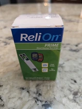 ReliOn Prime Blood Glucose Test Strips 23 Count Sealed  NEW OPEN BOX
