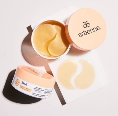 Arbonne Awakening Gold Colored Eye Masks with Caffeine (60 Gel Masks) - NEW!