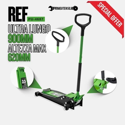Crick 3.5 Ton 90 Cm Lungo Altezza Massima 62 Cm PRIMEUTENSILI PROFESSIONALE - Immagine 1 di 4