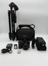 Sony a6000 Mirrorless Camera Kit 4,077 Shutter Mic Flash Tripod 64GB, Tested