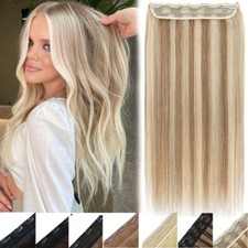 US CLEARANCE One Piece Remy Human Hair Extensions Clip In 3/4 Full Head Balayage
