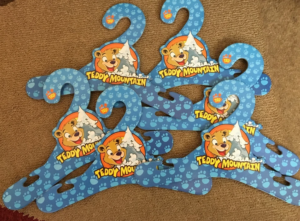 TEDDY MOUNTAIN 6 x starke Pappe Teddybär Kleidung Outfit Kleiderbügel passen 16" Build a Bear