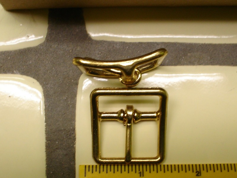 100 - 1" Brass Finished Buckle Center Bar Bag Harness Strap Square 1 inch Buckle