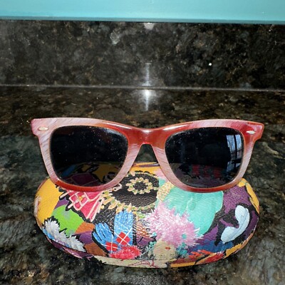 Vintage Foster Grant Made In Korea Sunglasses Amberina Tortoise Wayfarer  Style