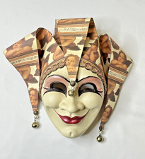 Original Venezia Ceramic Jester Face Wall Hanging Mask - Hand Painted in Italy