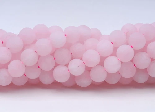 8 MM MATT ROSENQUARZ EDELSTEIN RUND LOSE PERLEN 15 ZOLL - Bild 3 von 4