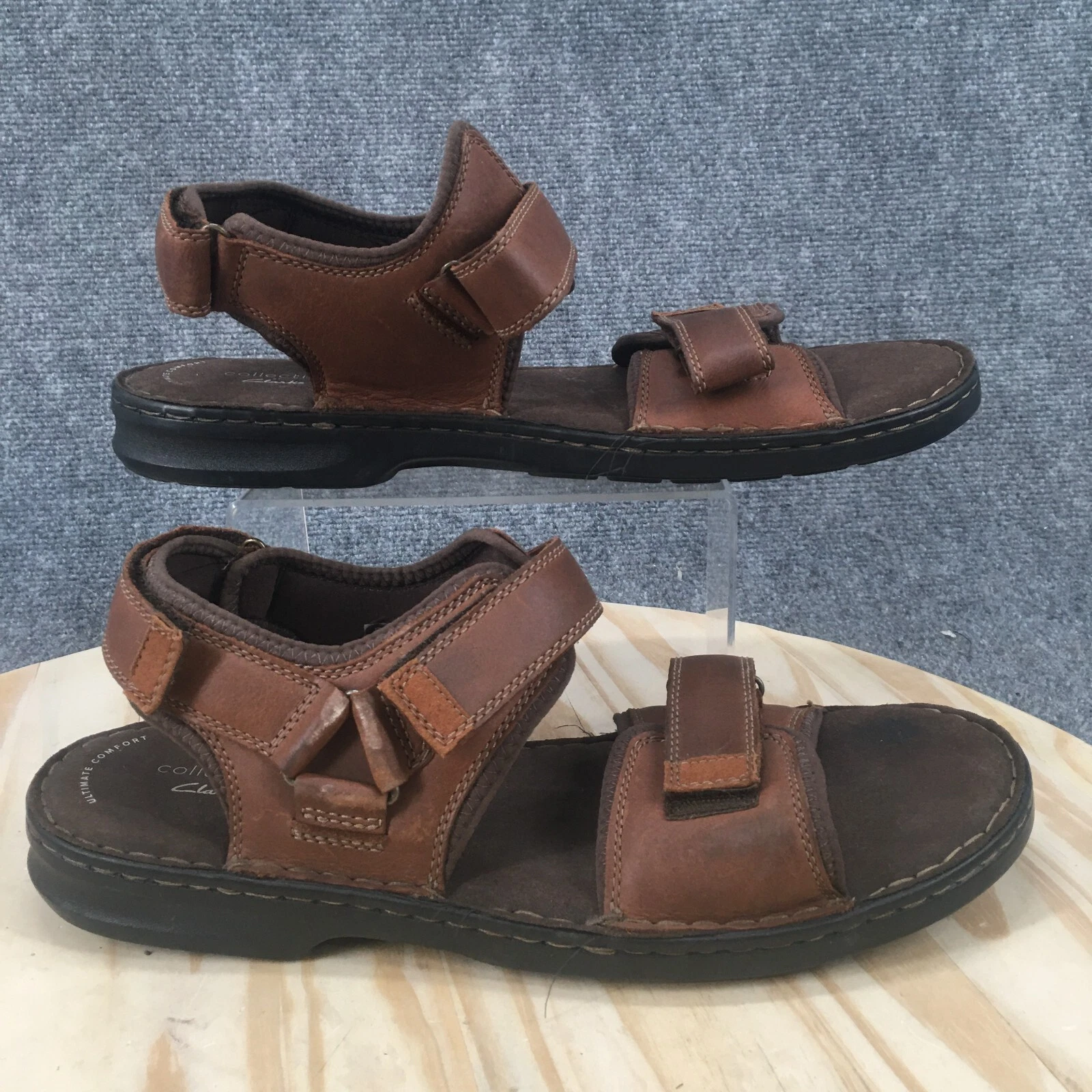 Collezione Clarks Sandali Uomo 13 M Malone Shore Cinturino Pelle Marrone 26148104