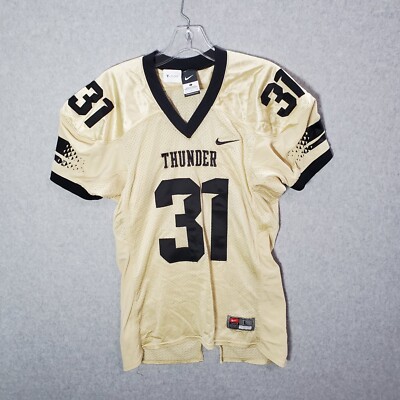 Nike Boys Activewear Top Large Beige Football Jersey Logo Swoosh
