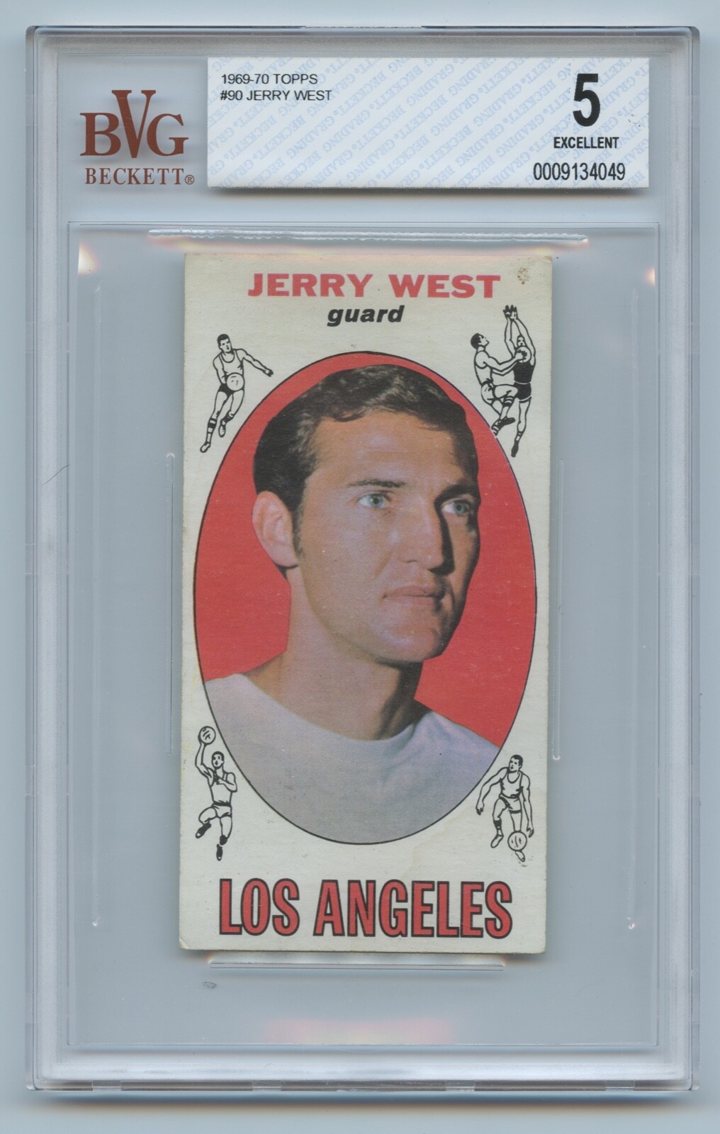 1969 Topps Basketball, #90 Jerry West, BVG-5, Los Angeles Lakers